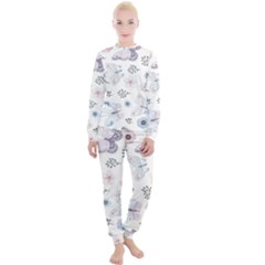 Butterflies Cute Flower Pastel Pattern Women s Lounge Set by Loisa77