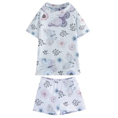 Butterflies Cute Flower Pastel Pattern Kids  Swim T-shirt And Shorts Set by Loisa77