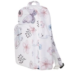 Butterflies Cute Flower Pastel Pattern Double Compartment Backpack by Loisa77