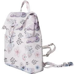 Butterflies Cute Flower Pastel Pattern Buckle Everyday Backpack by Loisa77