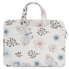 Butterflies Cute Flower Pastel Pattern Macbook Pro 15  Double Pocket Laptop Bag  by Loisa77