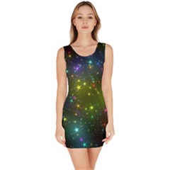 Stars Coloured Lights Background Bodycon Dress by Loisa77