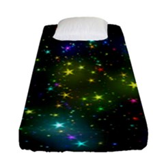 Stars Coloured Lights Background Fitted Sheet (single Size)