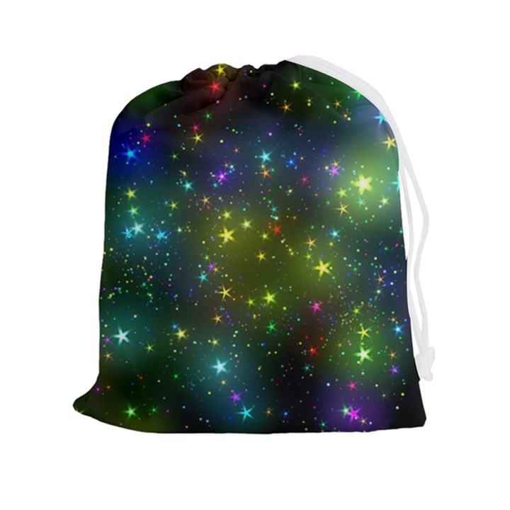 Stars Coloured Lights Background Drawstring Pouch (2XL)