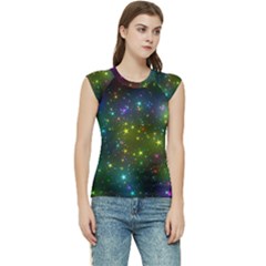 Stars Coloured Lights Background Women s Raglan Cap Sleeve T-shirt by Loisa77