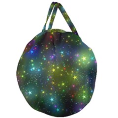 Stars Coloured Lights Background Giant Round Zipper Tote by Loisa77