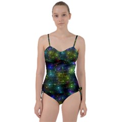 Stars Coloured Lights Background Sweetheart Tankini Set by Loisa77