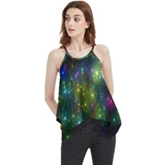 Stars Coloured Lights Background Flowy Camisole Tank Top by Loisa77