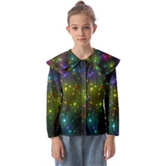 Stars Coloured Lights Background Kids  Peter Pan Collar Blouse by Loisa77