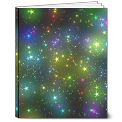 Stars Coloured Lights Background 8  X 10  Softcover Notebook by Loisa77