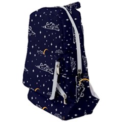 Hand Drawn Scratch Style Night-sky-with-moon-cloud Space Among-stars-seamless Pattern Vector Design Travelers  Backpack by Ket1n9