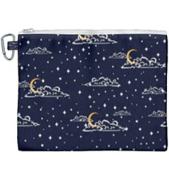 Hand Drawn Scratch Style Night-sky-with-moon-cloud Space Among-stars-seamless Pattern Vector Design Canvas Cosmetic Bag (xxxl) by Ket1n9