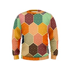 Hexagonal Pattern Vector Kids  Sweatshirt