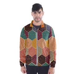 Hexagonal Pattern Vector Men s Windbreaker