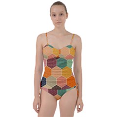 Hexagonal Pattern Vector Sweetheart Tankini Set by Loisa77