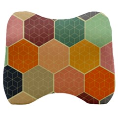 Hexagonal Pattern Vector Velour Head Support Cushion by Loisa77