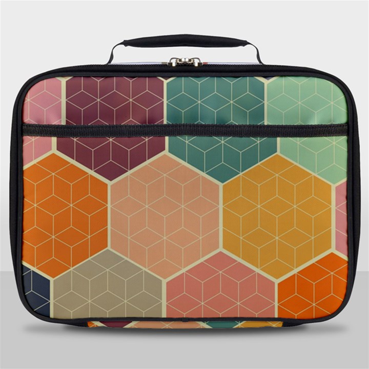 Hexagonal Pattern Vector Full Print Lunch Bag