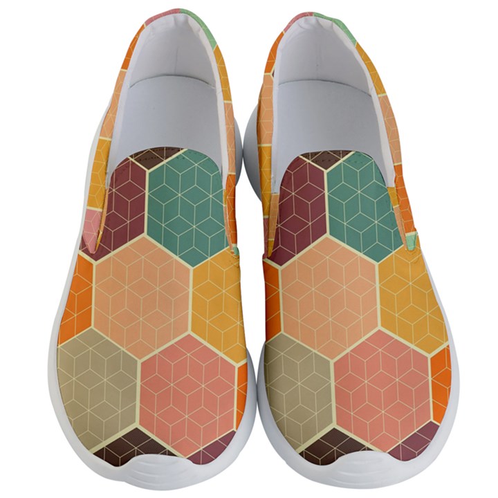 Hexagonal Pattern Vector Men s Lightweight Slip Ons