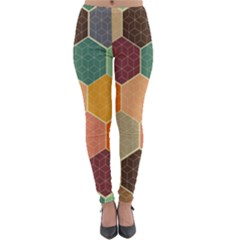 Hexagonal Pattern Vector Lightweight Velour Leggings by Loisa77