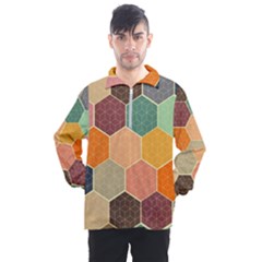 Hexagonal Pattern Vector Men s Half Zip Pullover