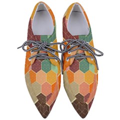 Hexagonal Pattern Vector Pointed Oxford Shoes by Loisa77