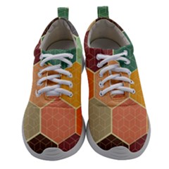 Hexagonal Pattern Vector Women Athletic Shoes by Loisa77