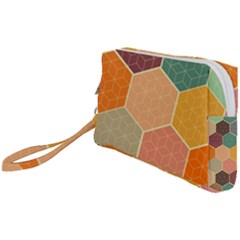 Hexagonal Pattern Vector Wristlet Pouch Bag (small)