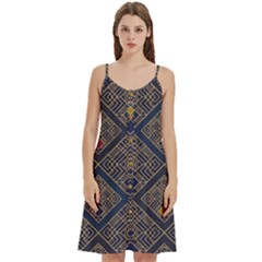 Pattern Seamless Antique Luxury Women s Spaghetti Strap Pullover Cami Dress