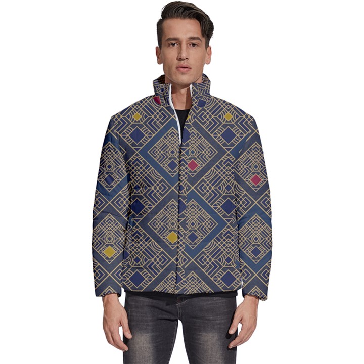 Pattern Seamless Antique Luxury Men s Puffer Bubble Jacket Coat