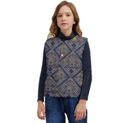 Pattern Seamless Antique Luxury Kid s Button Up Puffer Vest	