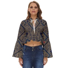 Pattern Seamless Antique Luxury Boho Long Bell Sleeve Top