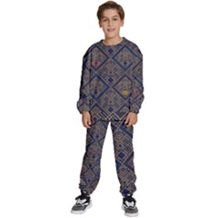 Pattern Seamless Antique Luxury Kids  Sweatshirt Set