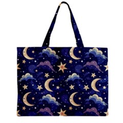 Night Moon Seamless Zipper Mini Tote Bag by Loisa77