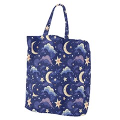 Night Moon Seamless Giant Grocery Tote by Loisa77