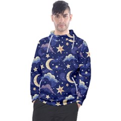 Night Moon Seamless Men s Pullover Hoodie