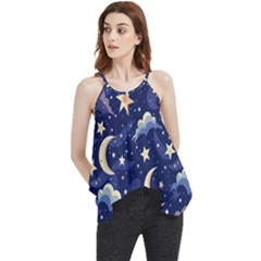 Night Moon Seamless Flowy Camisole Tank Top by Loisa77