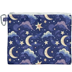 Night Moon Seamless Canvas Cosmetic Bag (xxxl) by Loisa77