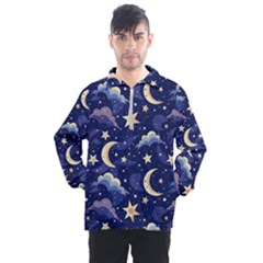 Night Moon Seamless Men s Half Zip Pullover