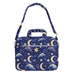 Night Moon Seamless Macbook Pro 15  Shoulder Laptop Bag by Loisa77