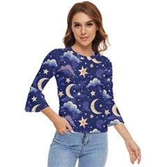 Night Moon Seamless Bell Sleeve Top