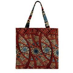 One Church Window Apophysis Art Fractal Zipper Grocery Tote Bag by Loisa77