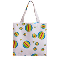 Balloon Ball District Colorful Zipper Grocery Tote Bag by Ket1n9