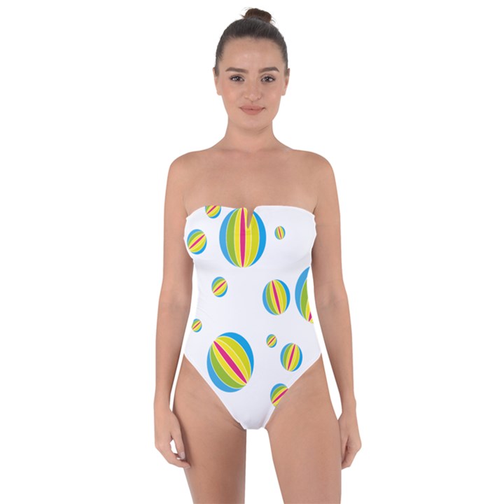 Balloon Ball District Colorful Tie Back One Piece Swimsuit