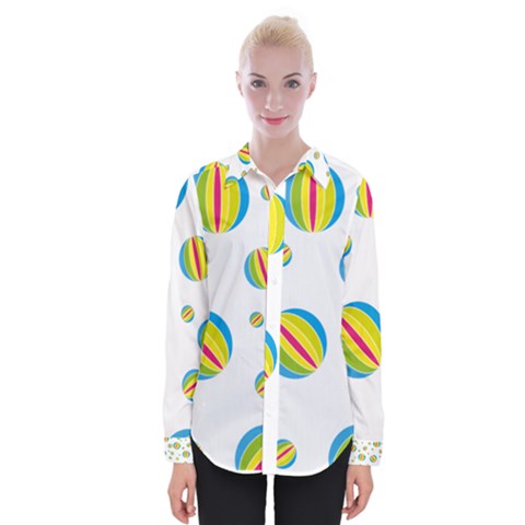 Balloon Ball District Colorful Womens Long Sleeve Shirt by Ket1n9