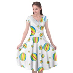 Balloon Ball District Colorful Cap Sleeve Wrap Front Dress by Ket1n9