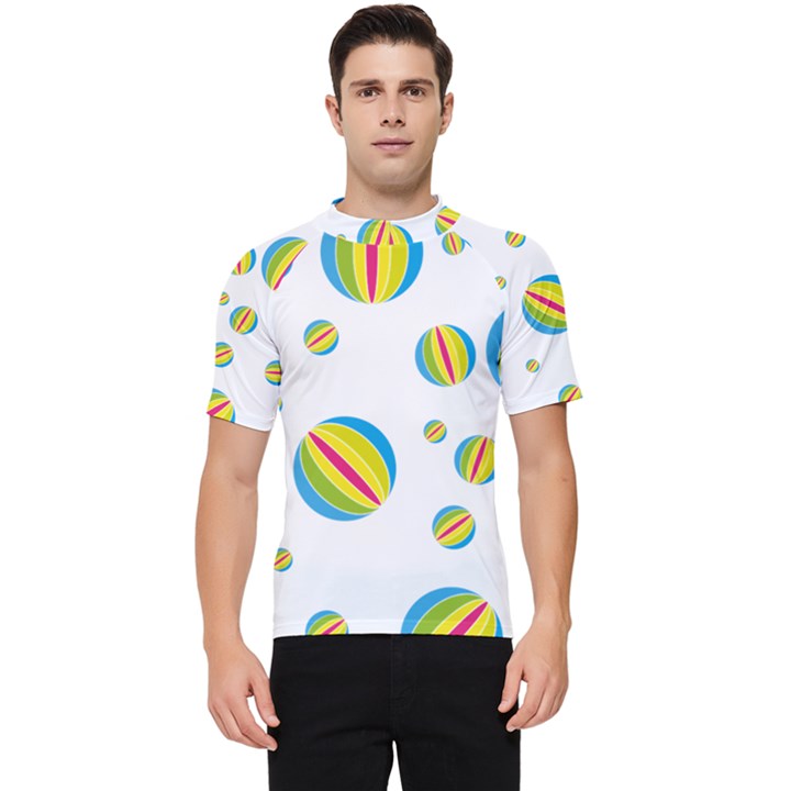 Balloon Ball District Colorful Men s Short Sleeve Rash Guard