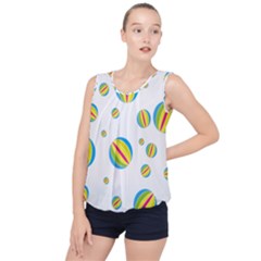 Balloon Ball District Colorful Bubble Hem Chiffon Tank Top by Ket1n9