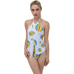 Balloon Ball District Colorful Go With The Flow One Piece Swimsuit by Ket1n9