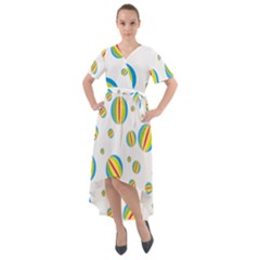 Balloon Ball District Colorful Front Wrap High Low Dress by Ket1n9