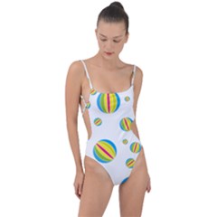 Balloon Ball District Colorful Tie Strap One Piece Swimsuit by Ket1n9